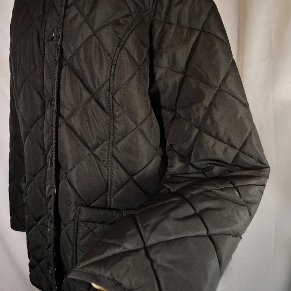Isaac Mizrahi Puffer Jacket, Women Black Quilted, Leopard Lining, ZipUp, Pckts,M - Picture 13 of 16